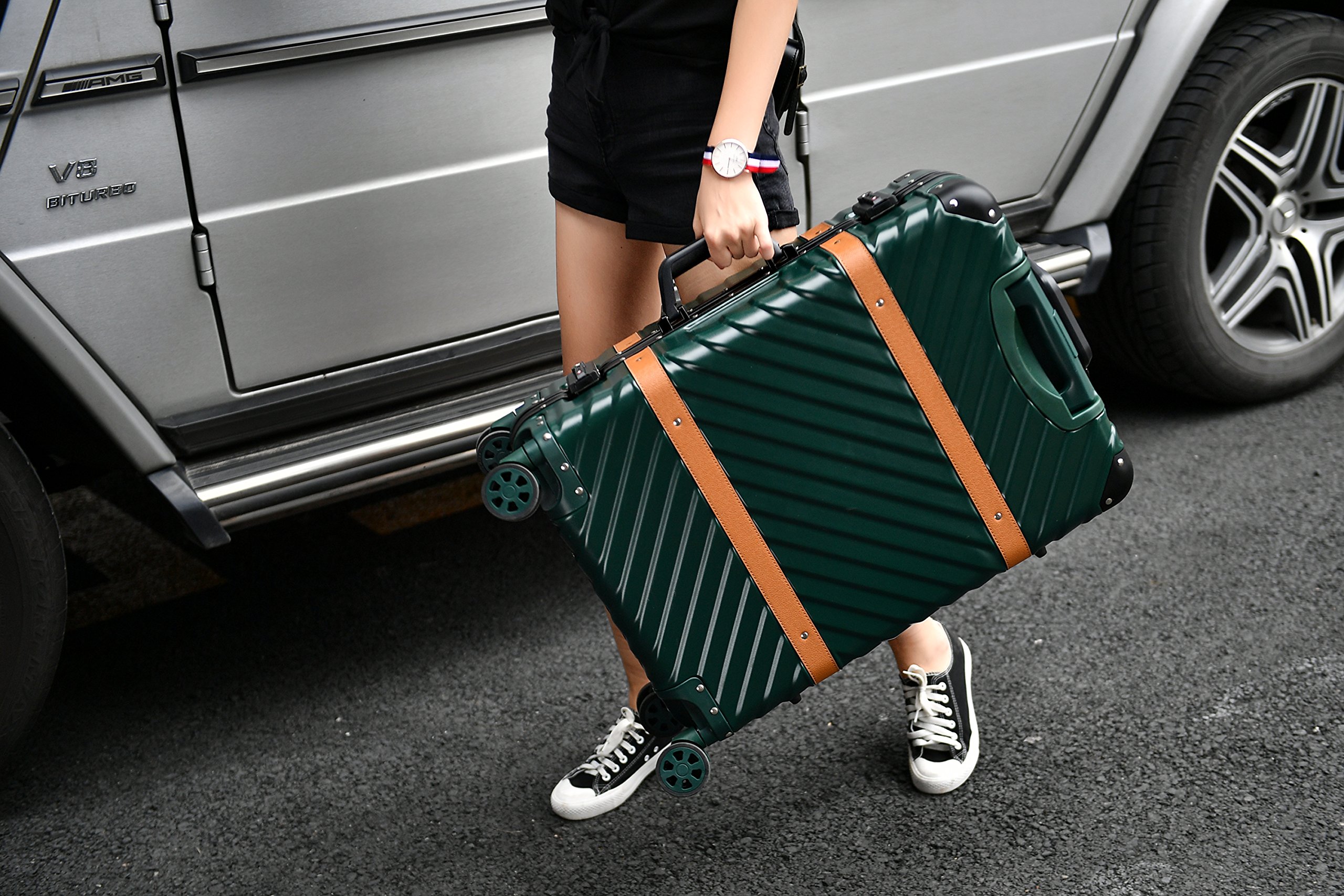 Aluminum Frame Carry on Clothink Hardside Luggage with Detachable