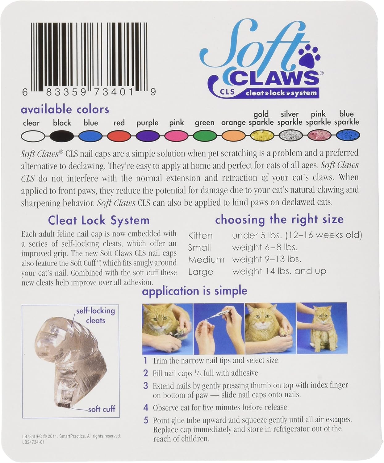Soft Claws Cat Nail Caps Take-Home Kit, Large, Clear