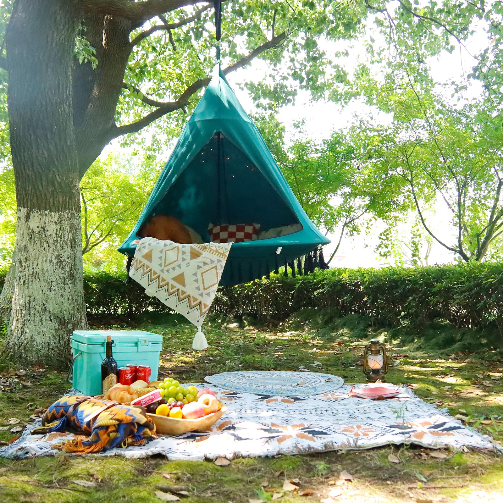 CCLIFE Balançoire Nid d'Oiseau avec Tente Nid de Balançoire pour L'intérieur et L'extérieur Balançoire Suspendue Enfants & Adultes 120KG, 120CM,Rose