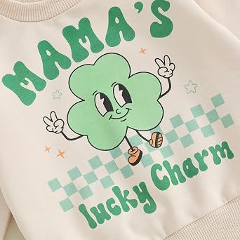 Toddler Baby Boy Girl St. Patrick's Day Outfit Lucky Clover Sweatshirt Top Pants Set Cute Irish Outfits
