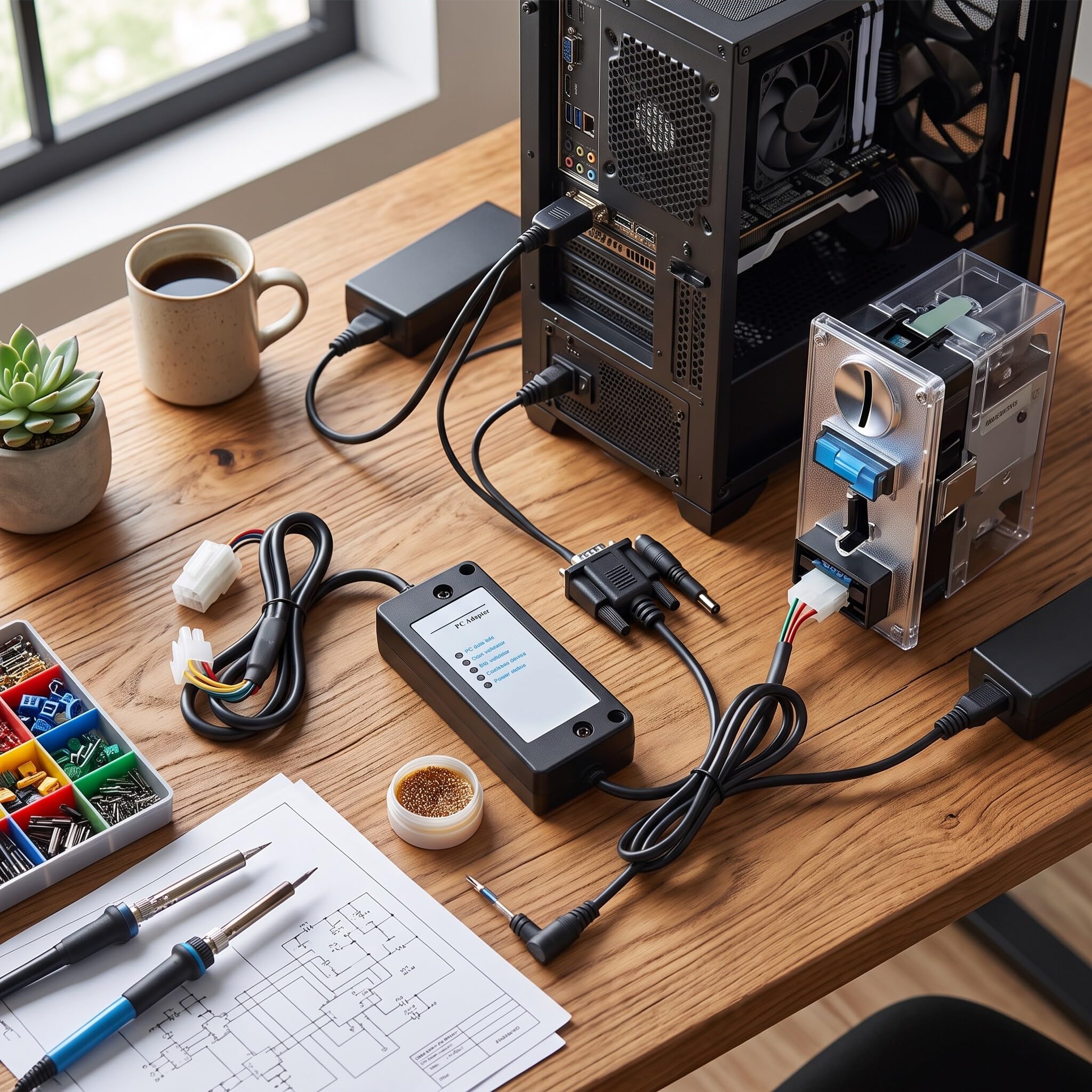 Konwerter MDB na RS232, Adapter do urządzeń Płatniczych z Portem USB i RS232, Kompatybilny z płytą główną PC i, do Odbiorników i Czytników Banknotów
