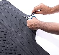 Vista 9 de FH Group Climaproof™ Juego de alfombrillas de vinilo antideslizantes recortables de 3 filas, ajuste universal para automóviles, camiones y SUV Negro