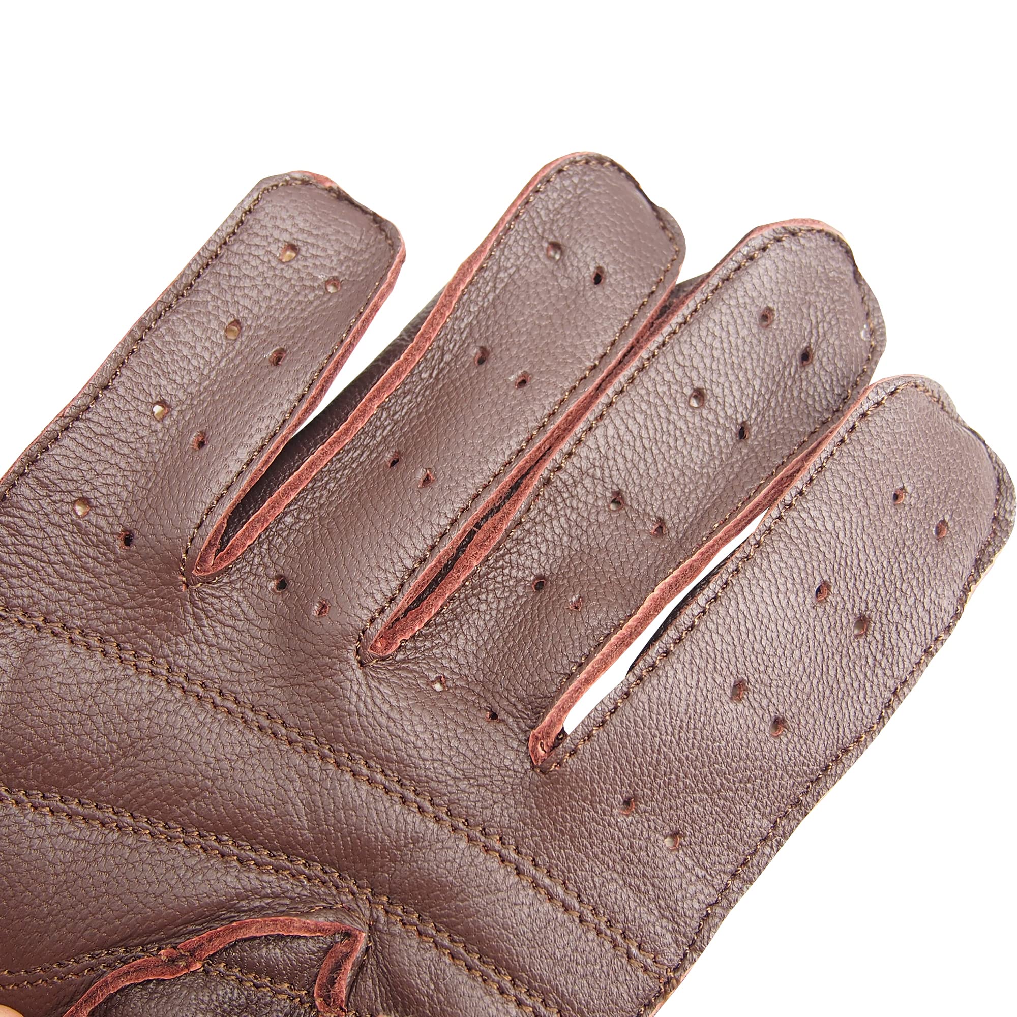 SIMONI Racing Guanti da Guida per Auto in Stile Vintage in Morbida Pelle e Rete in Cotone