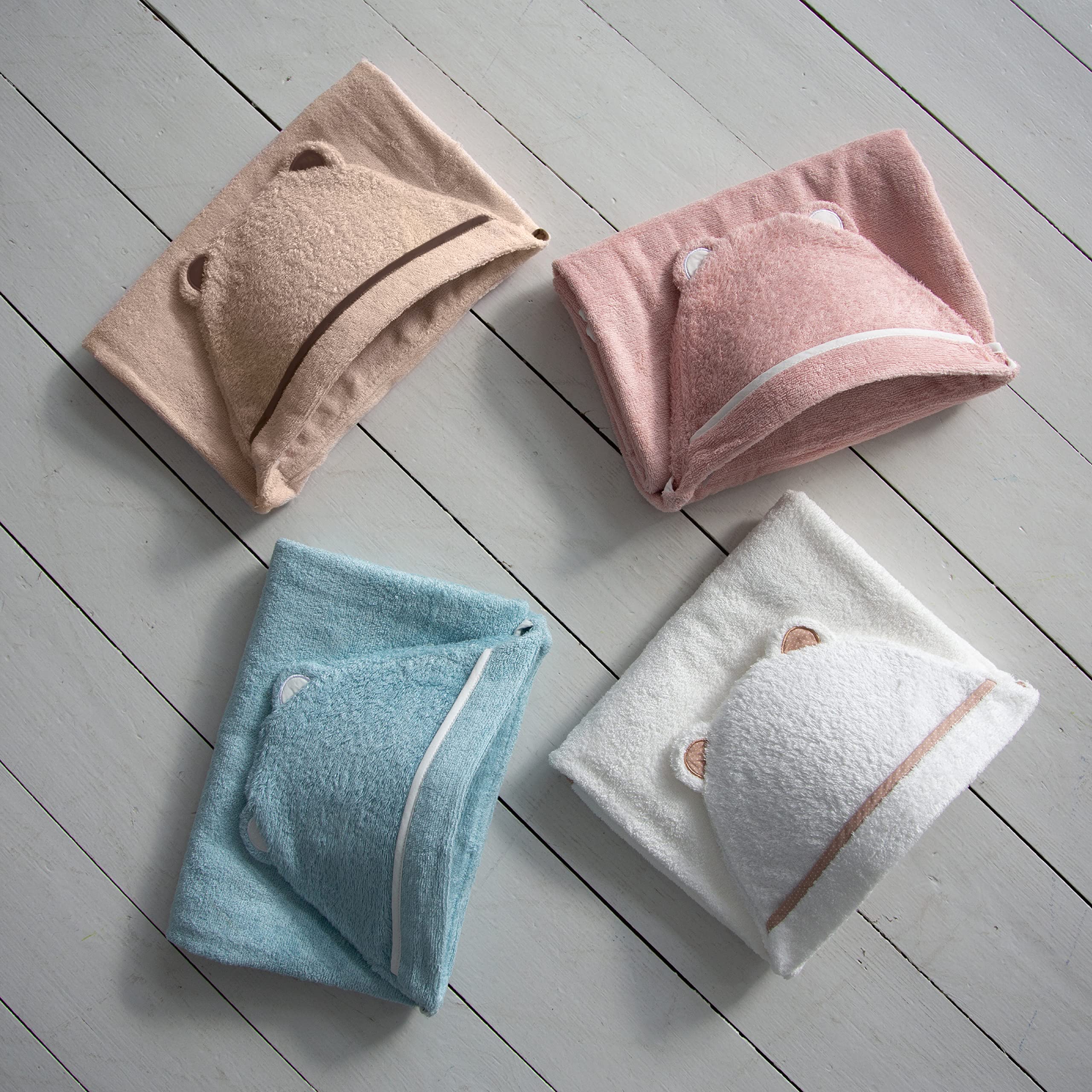 Toalla de baño de alta calidad para bebé, toallas de bambú orgánico con capucha, toalla grande con capucha para recién nacido, niño y niña (azul)