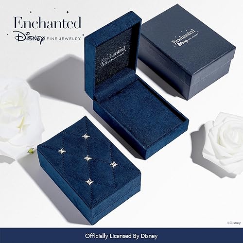 Vista 6 de Jewelili - Anillo de compromiso maléfica de villano de Disney para mujer con forma de cojín central de 0.157 pulgadas y diamante redondo negro