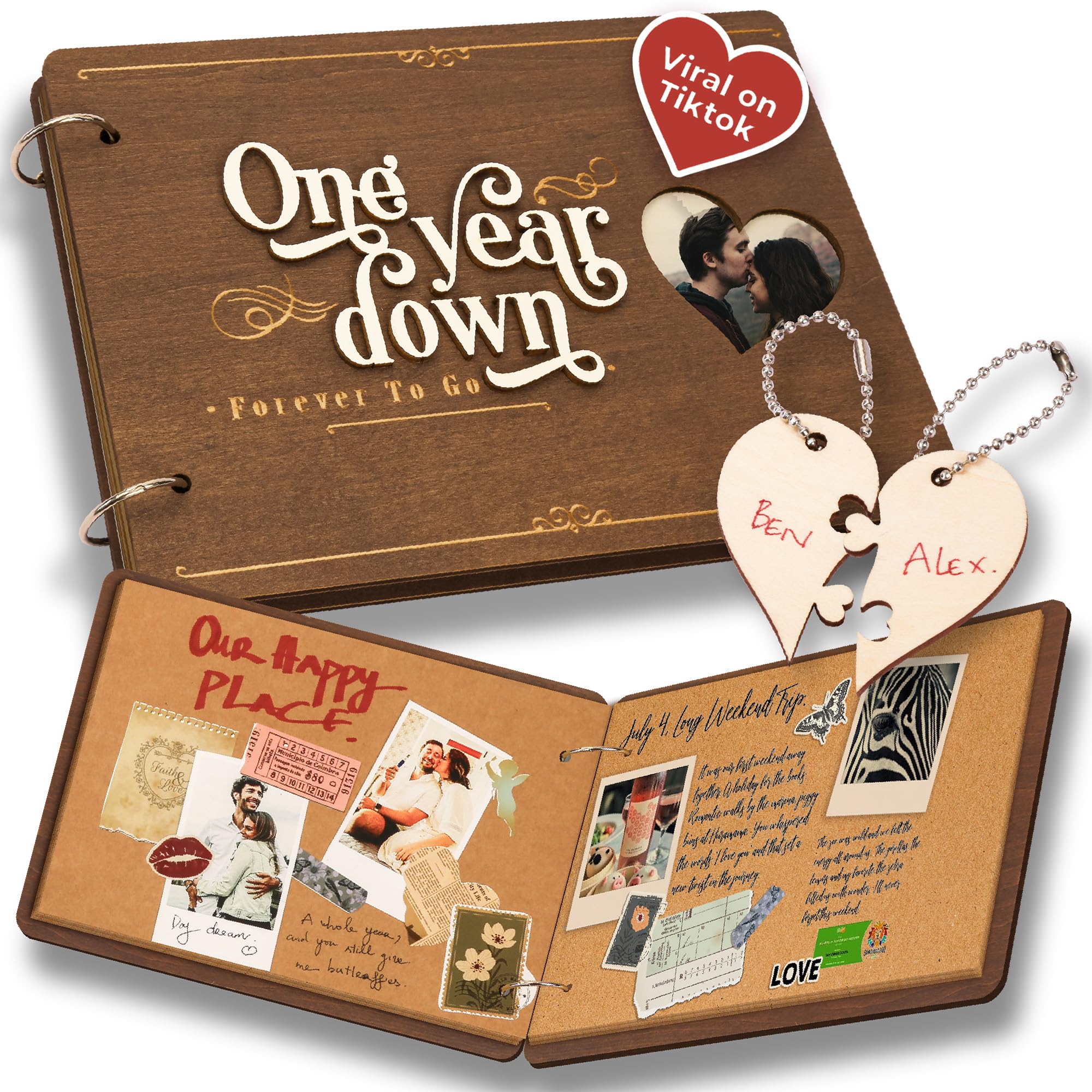 Photo 1 of Stofinity 1 Year Anniversary Boyfriend Gifts - One Year Dating Gifts For Her Girlfriend, 1 Year Anniversary Scrapbook, 1st Wedding Gift