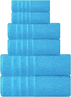 Vista 15 de Juego de toallas de baño - 100% algodón - 2 toallas de baño, 2 toallas de mano y 2 toallitas - Grandes, gruesas, esponjosas, absorbentes, secado