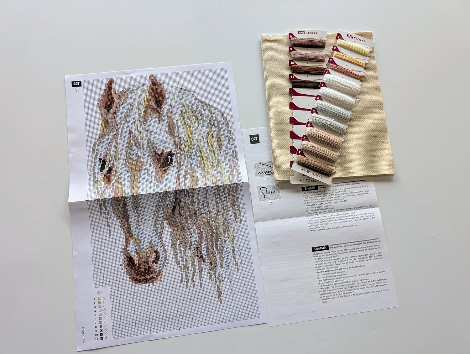 RIOLIS - Moon 827, Counted Cross Stitch Kit 9,45" x15,75, Horse Embroidery Kit, Cross Stitch Patterns for Adults with Horse, Cross Stitch Kits for Adults Advanced & Beginners