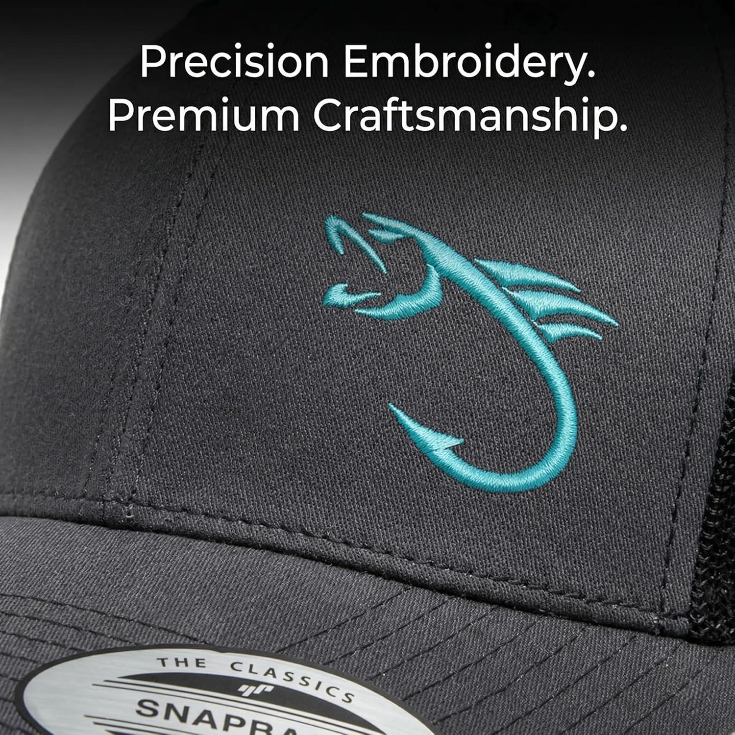 Embroidered Fishing Trucker Hat – Breathable Mesh Snapback Cap for Men & Women, Dad Fishing Gift, Outdoor Hat