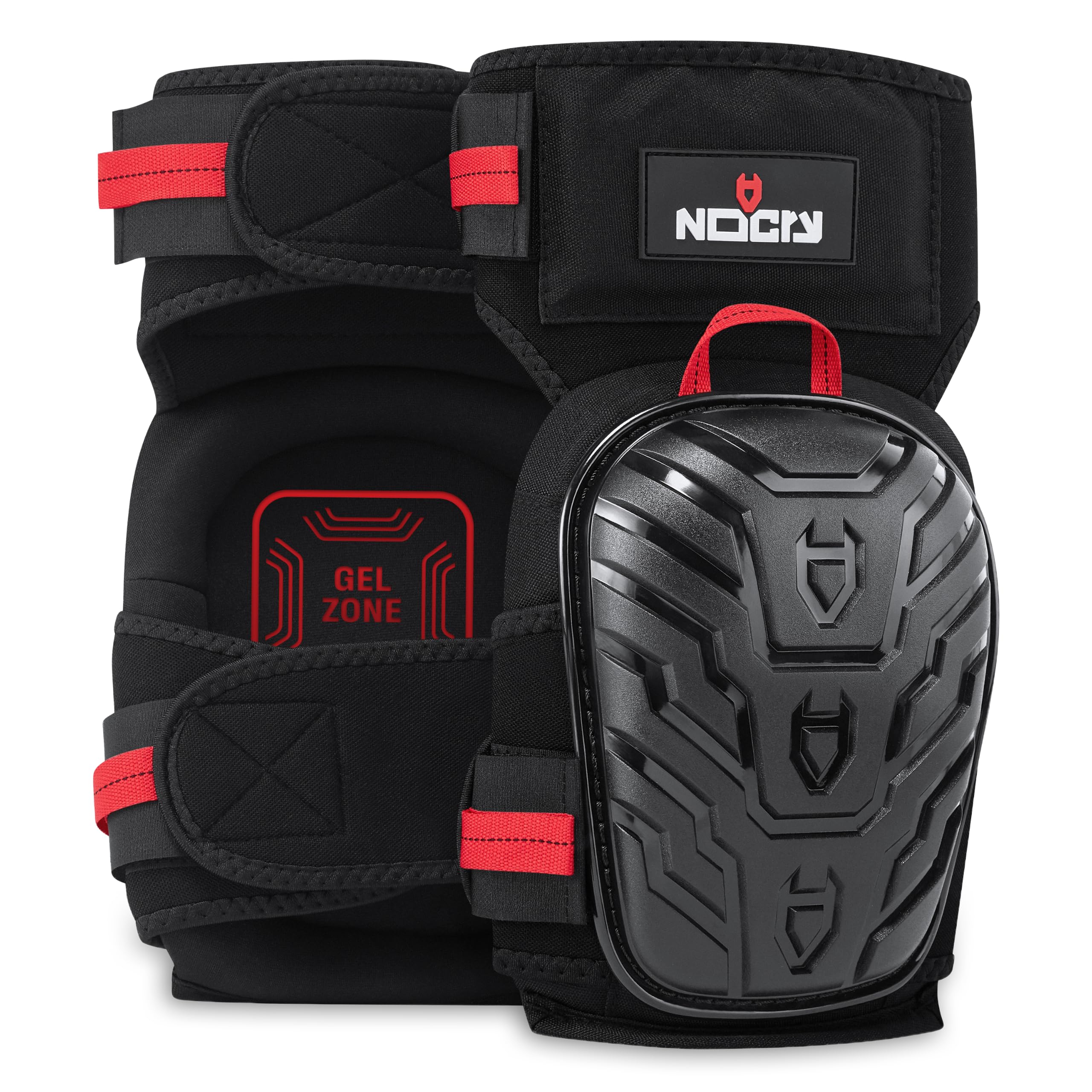 NoCry Professional Knee Pads for Work for Men — Adjustable Thigh and Shin Straps, Heavy-Duty Shell, and Thick Foam &amp; Gel Cushioning — Ideal for Construction and Gardening