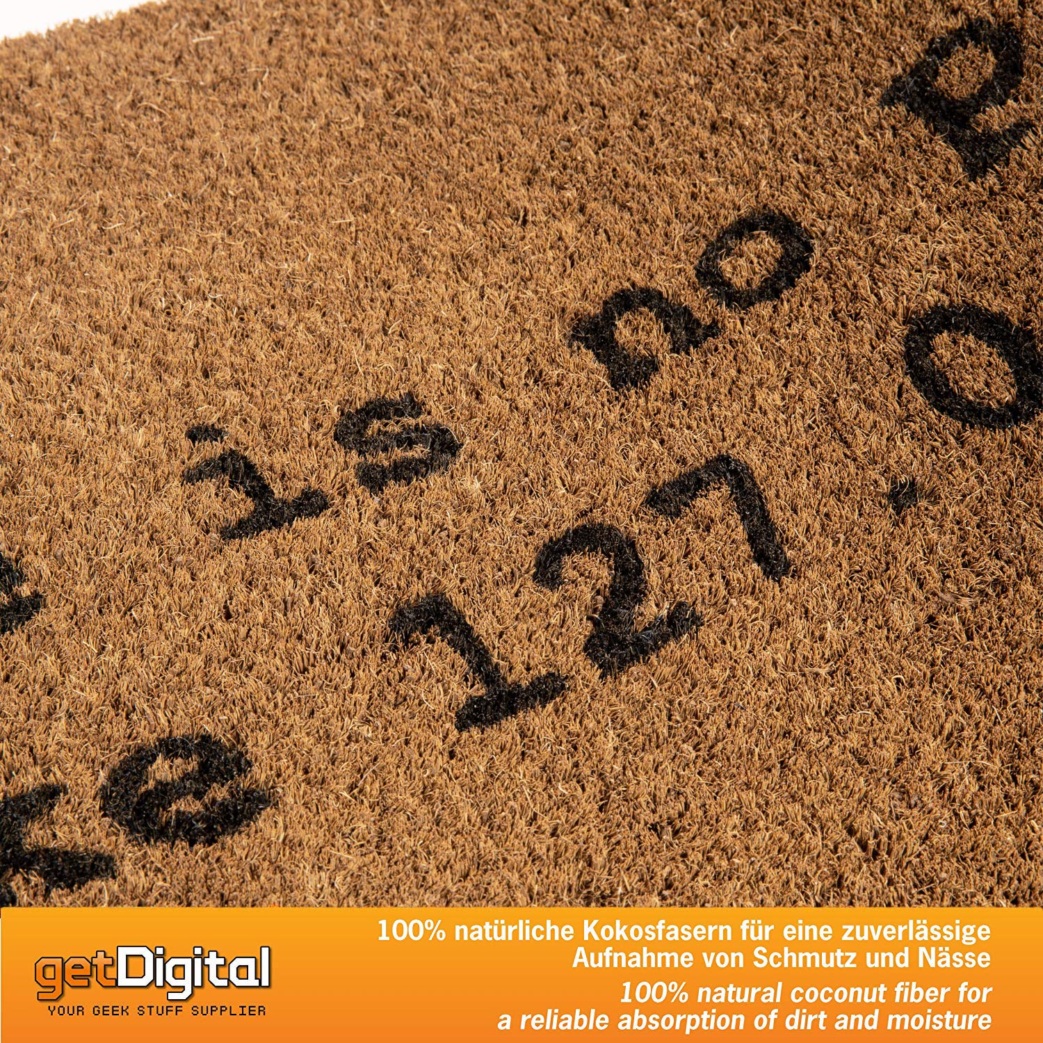 getDigital - Zerbino con Scritta There's No Place Like 127.0.0.1", 39 x 59 x 1,5 cm