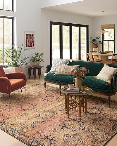 Miniatura 2 de Justina Blakeney x Loloi Eila Collection EIL-05 - Alfombra de muestra de 18 x 18 pulgadas, mandarinamulti