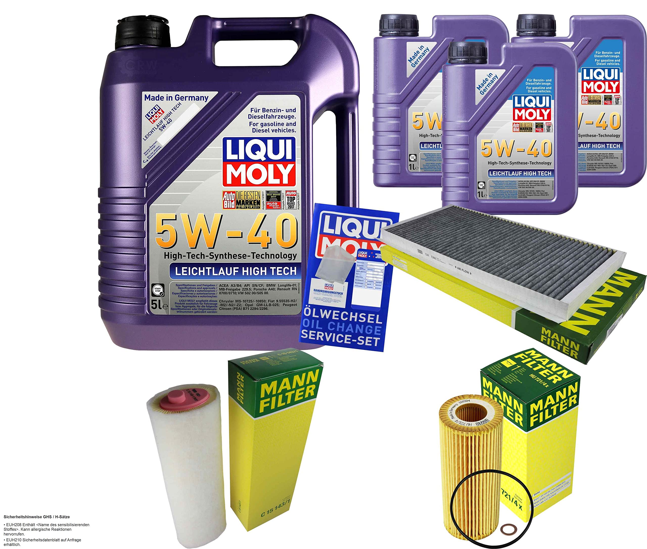 Pacchetto di ispezione 8 L LM LL High Tech 5W-40 + pacchetto filtro Man X5 9786627
