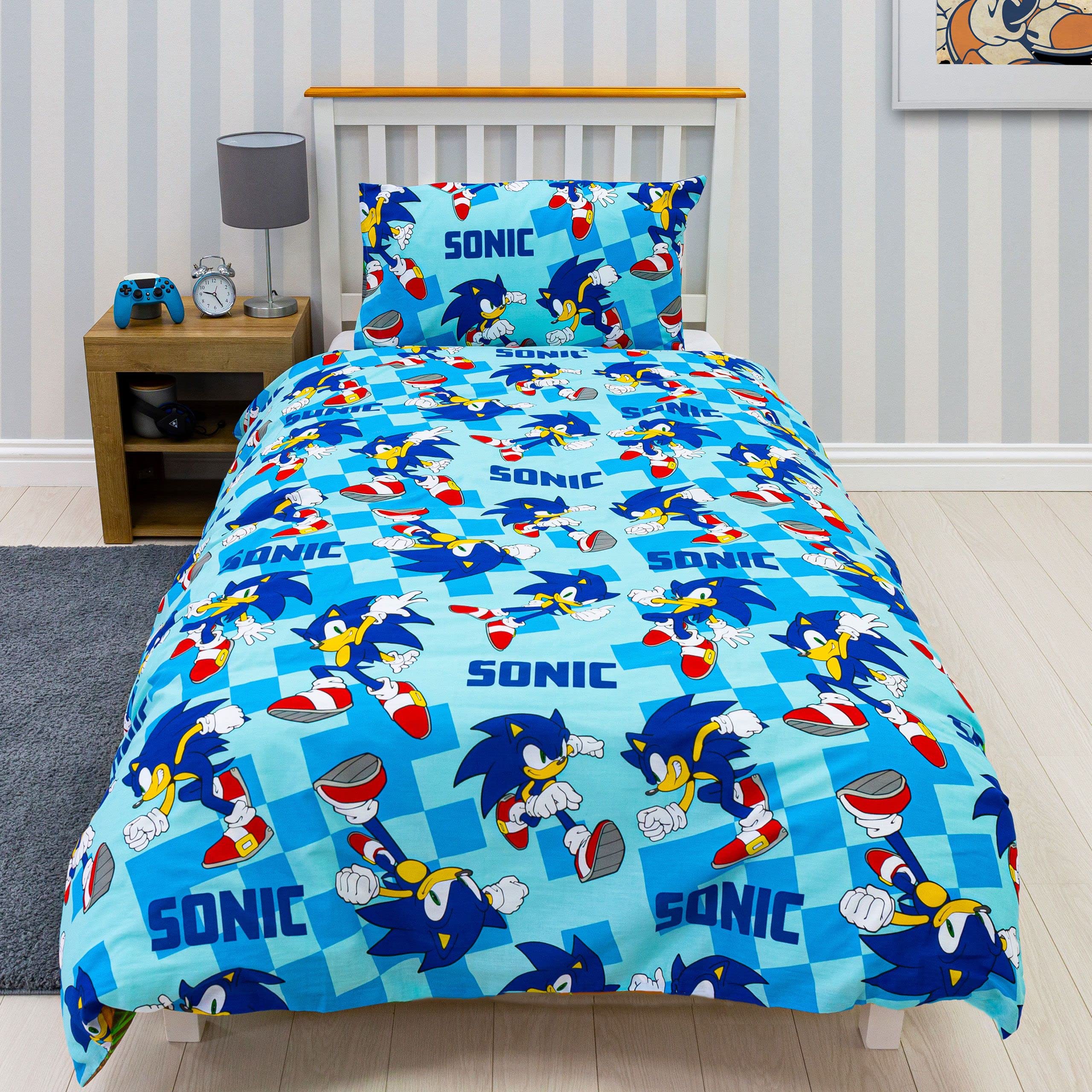 Couette Réversible Sonic The Hedgehog SEGA - Taille Twin - Literie Enfant Multicolore - Occasion