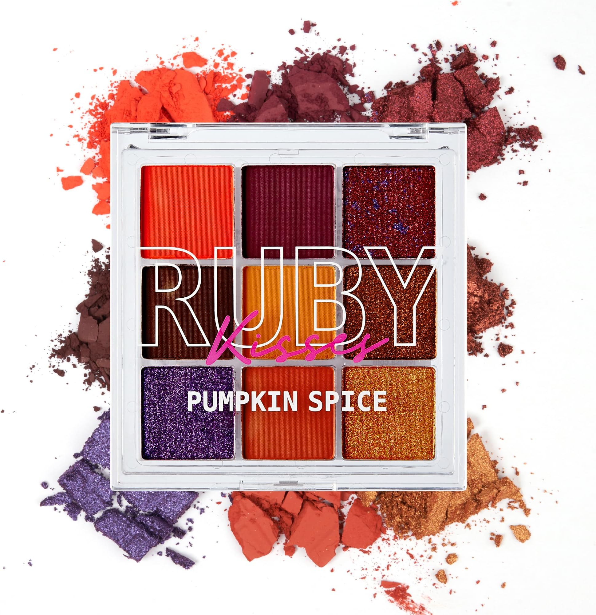 Ruby Kisses Eyeshadow Palette Highly Pigmented Eye Makeup 9 Shades Matte Shimmer Metallic Eyeshadow Palette (Pumpkin Spice)