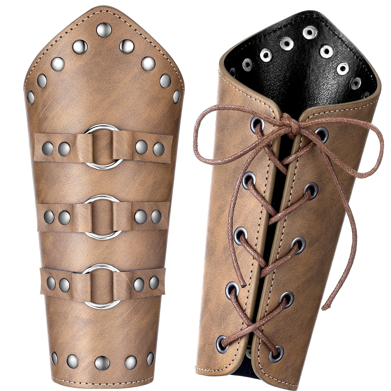Patelai 1 Pair Faux Leather Arm Bracers