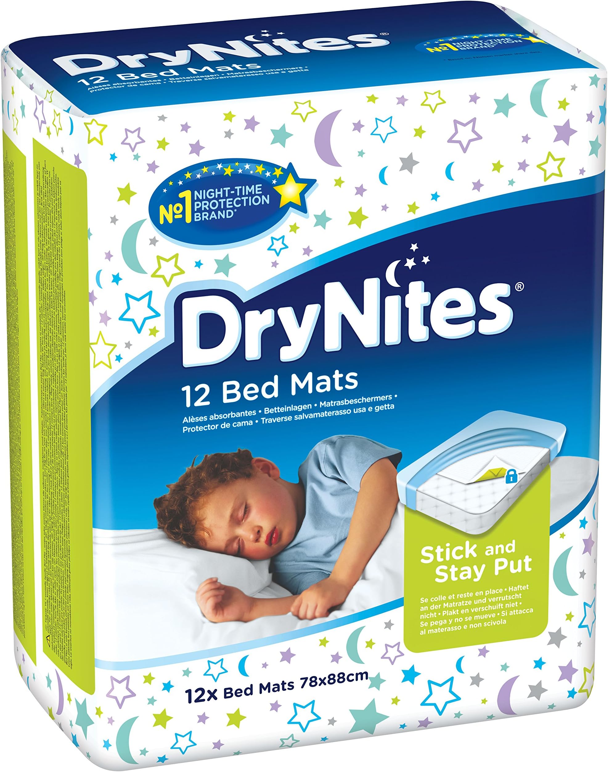 HuggiesDryNites, Bed Mats - 28 Mats Total (4 Packs of 7 Mats) - Disposable Bed Mats for Children and Teens