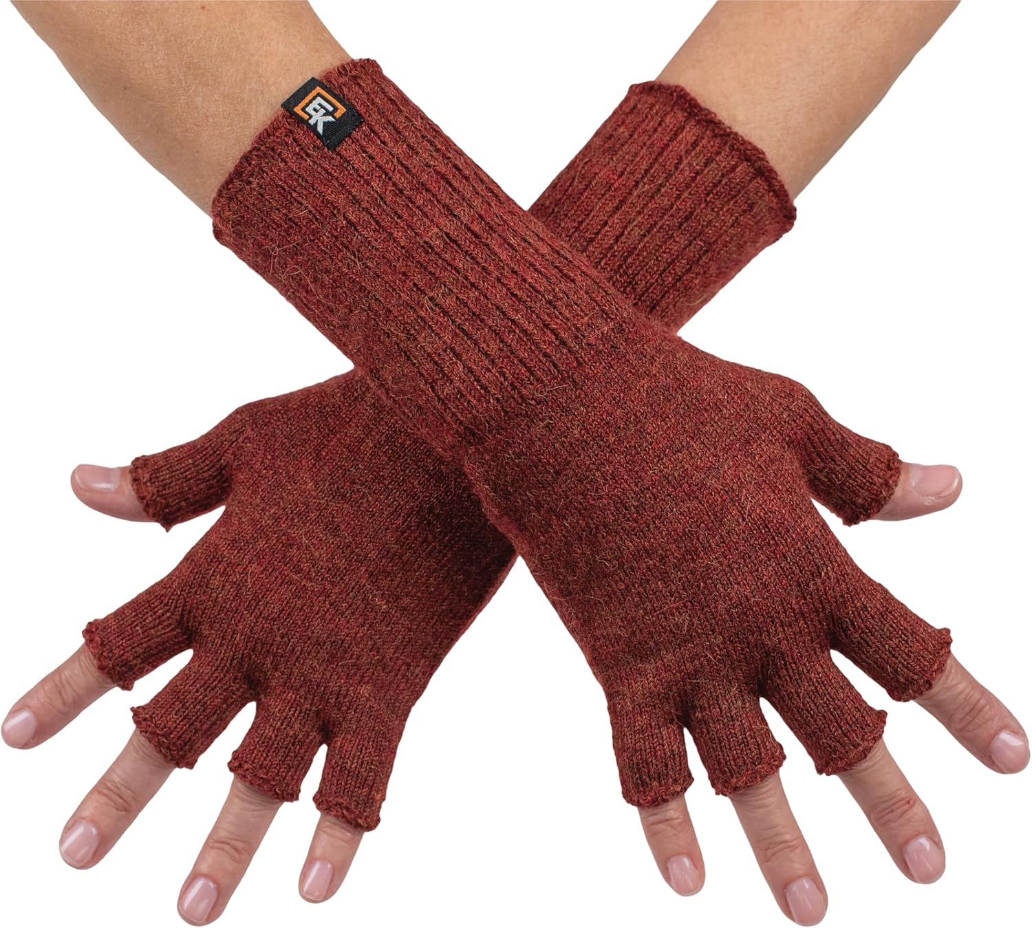 Evolution Knitwear Alpaca Knit Fingerless Gloves - Made in the USA - Super Soft Baby Alpaca - Small