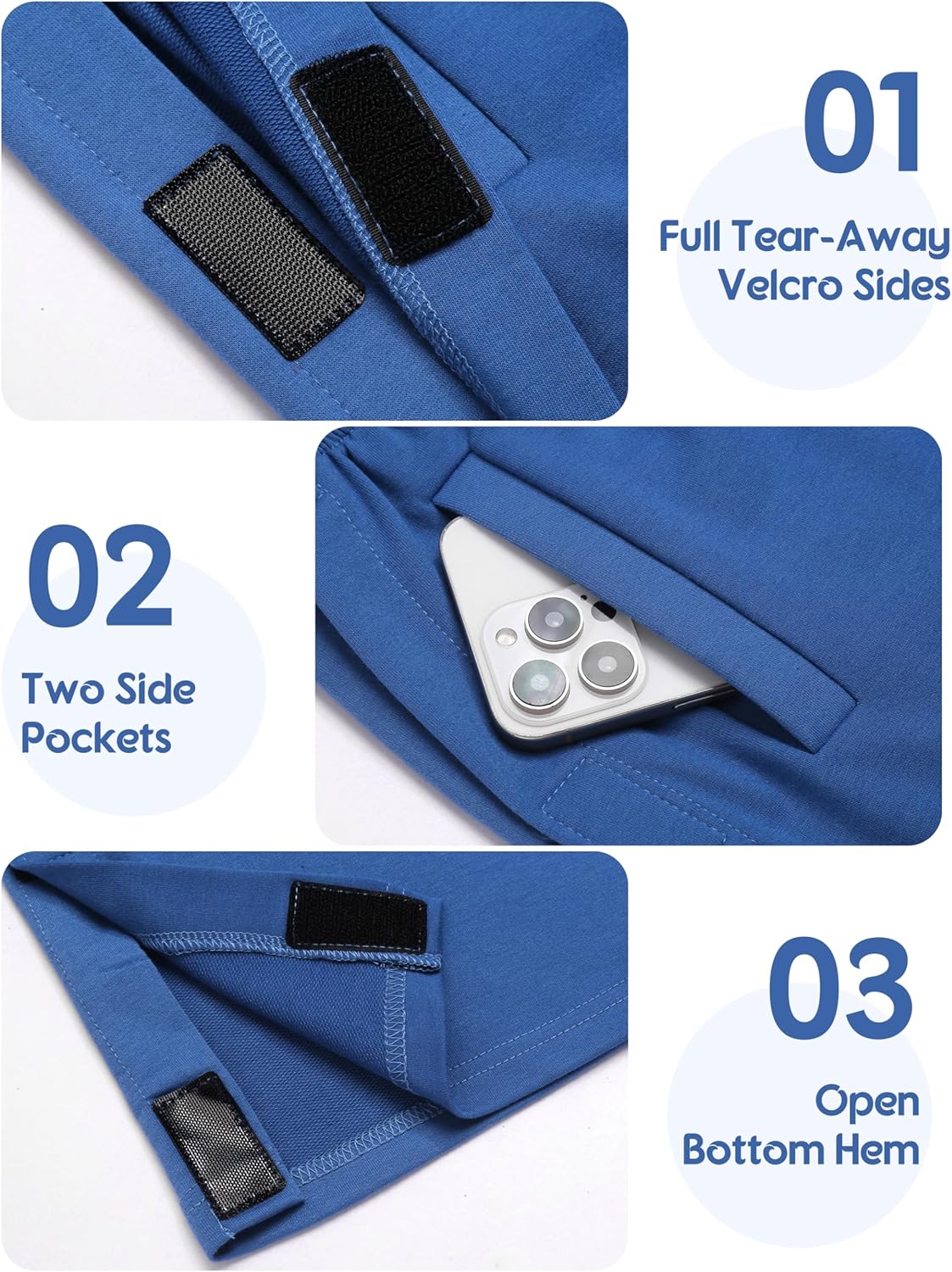 Deyeek Tear Away Pants for Women Side Full Open Sweatpants Loose Fit Casual Post Surgery Adaptive Clothing with Pockets - Image 6