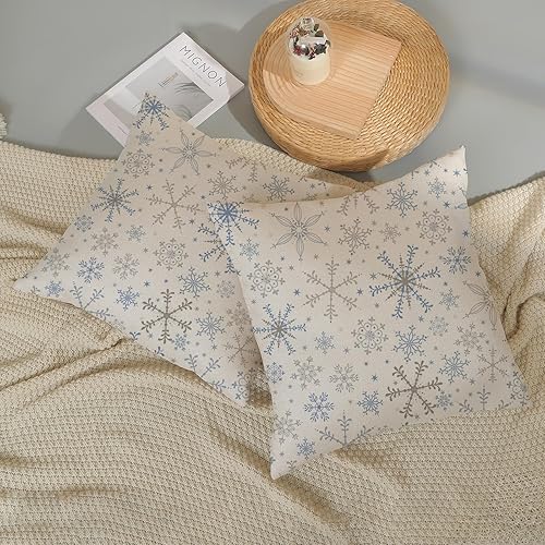 Miniatura 6 de Fundas de almohada navideñas de 18 x 18 pulgadas, paquete de 2 fundas de almohada de muérdago verde de Navidad, guirnalda de hojas de eucalipto,