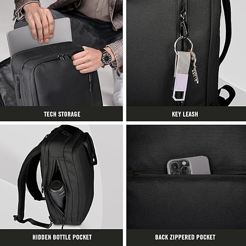 Miniatura 6 de Kenneth Cole REACTION Parker 16" Polyester Tech Covertible MochilaMaletín, Negro