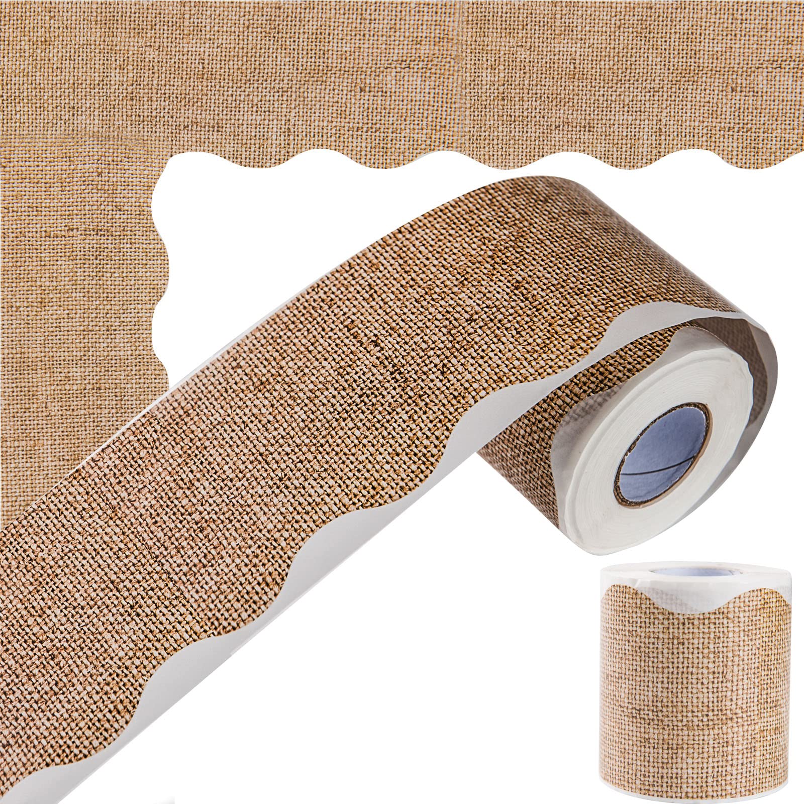 Buy 66 Ft Burlap Scalloped Border Trim, Burlap Bulletin Board Borders