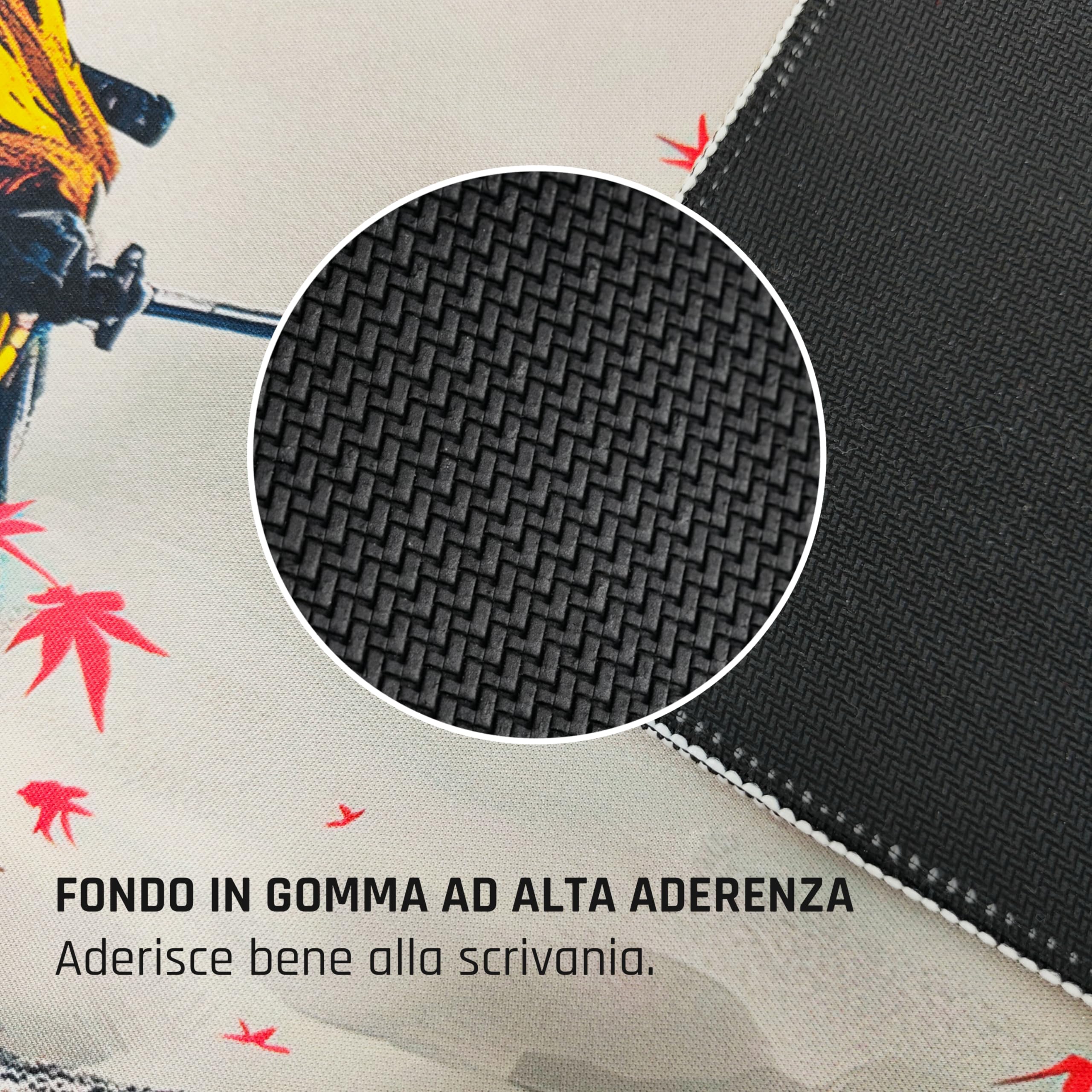 Tappetino Mouse XL 80×30 cm (3mm) – Samurai Giapponese Fuji & Sole Rosso – Desk Mat Gaming Antiscivolo, Bordi Cuciti, Tappetino Scrivania Grande per PC e Laptop