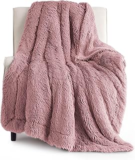 Bedsure GentleSoft Fluffy Dusty Pink Throw Blanket Gifts for Women, Girl...