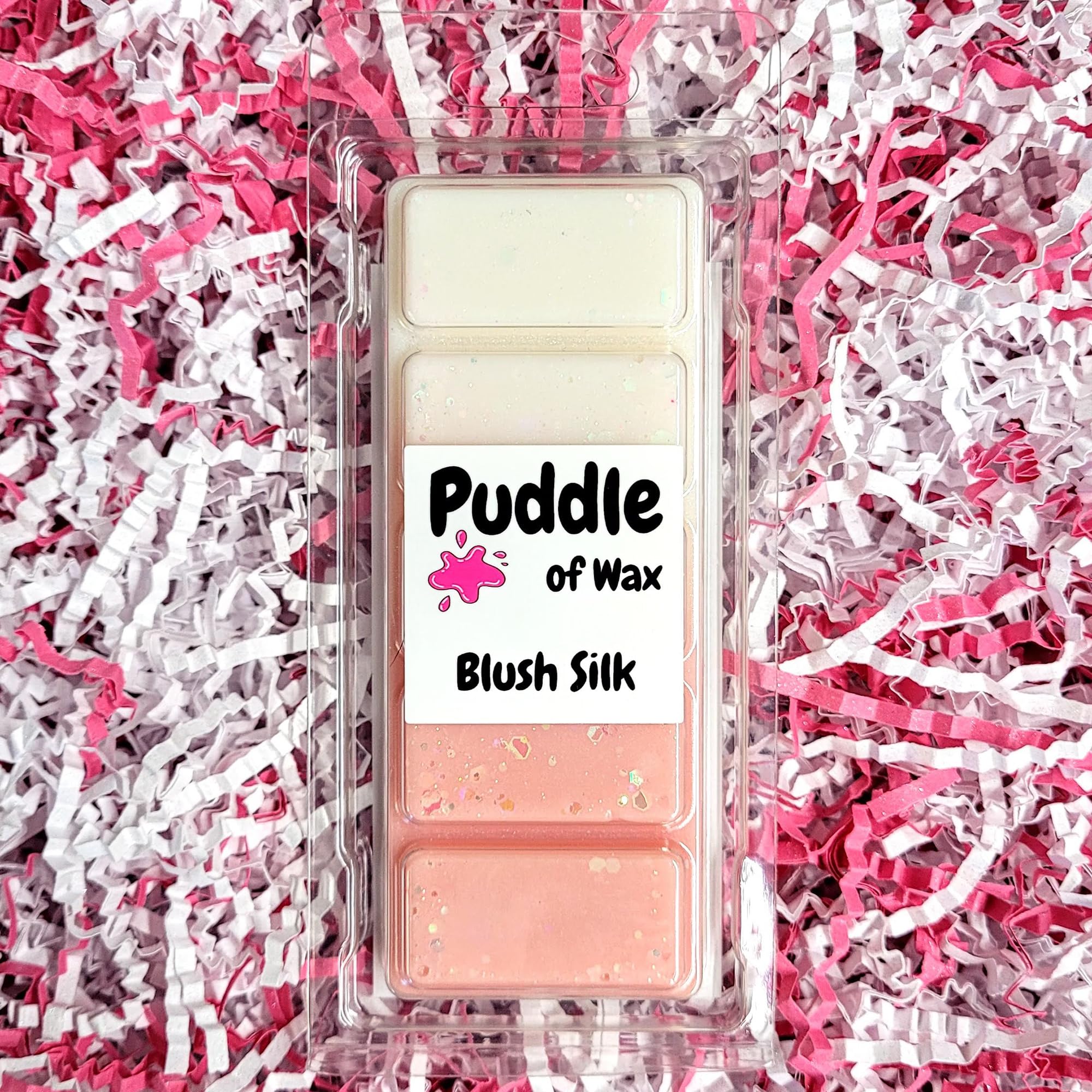 Puddle of Wax - Blush Silk Soy Wax Melt Snap Bar - 50g - Calm & Relaxing Scent - Vegan Friendly - Made in the UK