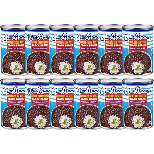 Blue Runner Frijoles negros estilo crema criolla 16 onzas (paquete de 12)