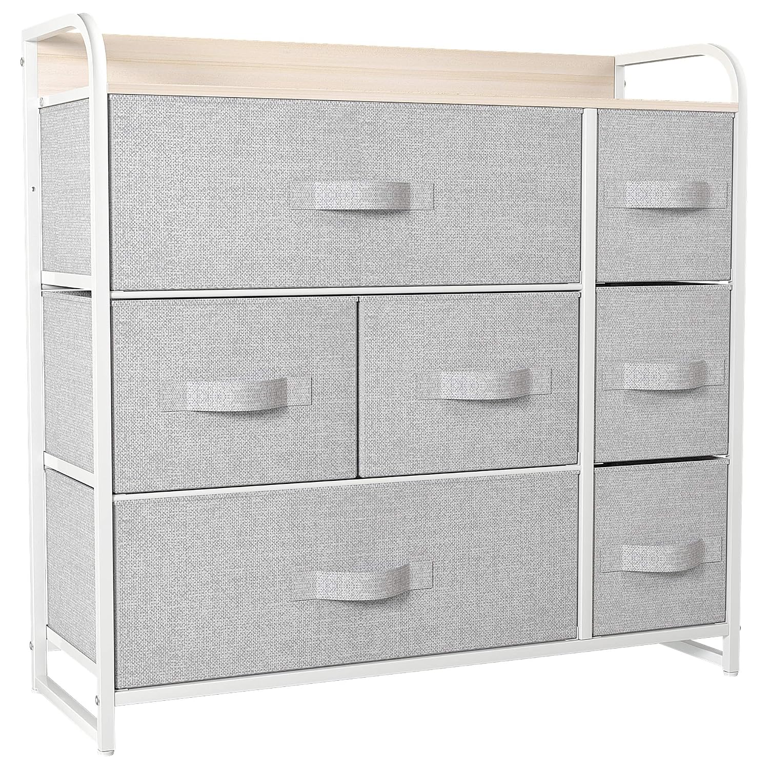 YITAHOME kommode mit Schubladen, Schrank mit 7 Schubladen aus Stoff, Aufbewahrungskommode Industrial Stil für Schlafzimmer, Wohnzimmer,…