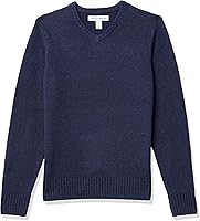Amazon Essentials Men's Long-Sleeve Soft Touch V-Neck Sweater - Cotton Blend, Regular Fit, Versatile Layering