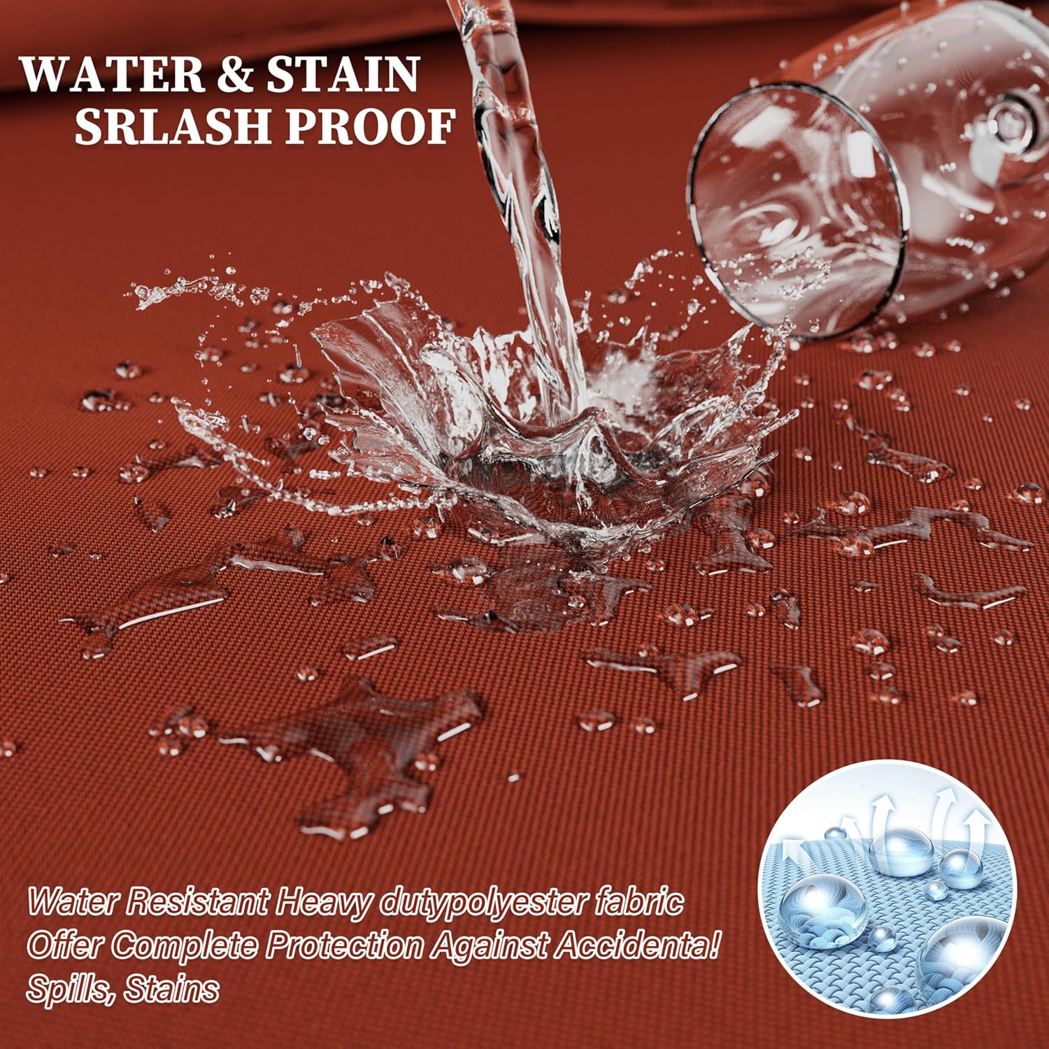 Outdoor Seat Cushion Set 22 L × 22 W × 4 H Inch Waterproof & Fade Resistant Patio Furniture Cushions with Removable Cover with Handle and Straps for Sofa Chairs, Chairs