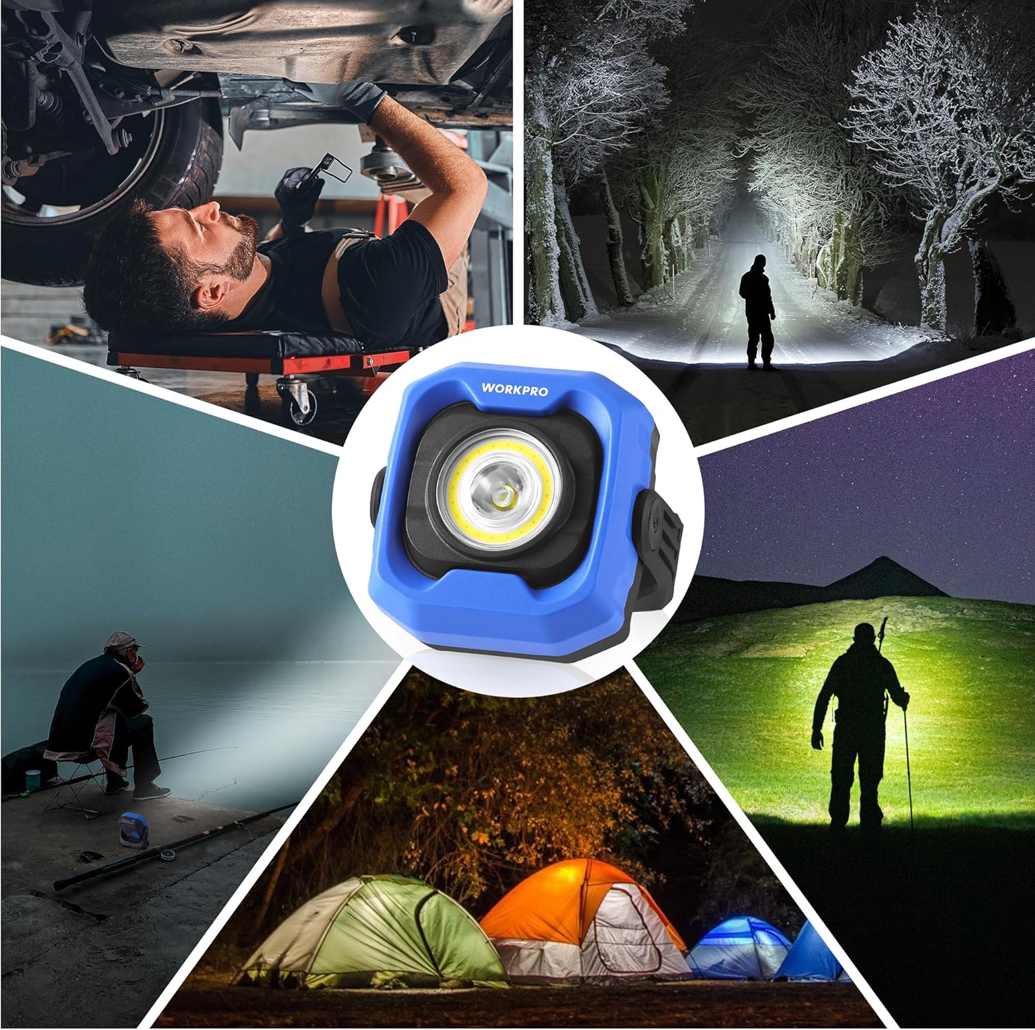 WORKPRO Rechargeable Work Light, 1200LM Magnetic Light with 4000mAh Battery, Portable LED with 4 Modes, IPX4 Water-Resistant, Led Work Light for Car, Camping, Emergency, Christmas Gifts - Image 9