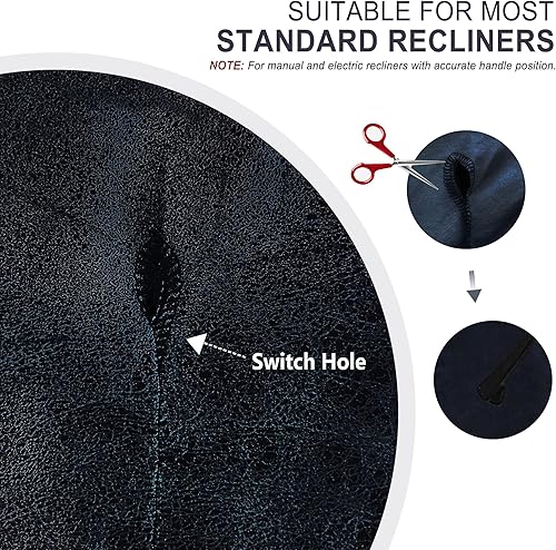 Miniatura 160 de Fundas para sillas reclinables con aspecto de cuero, funda elástica de 4 piezas, funda suave para silla reclinable, protector de muebles lavable