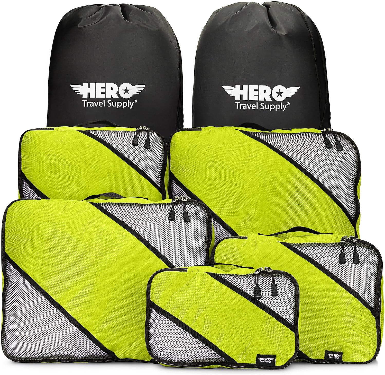 HERO Packing Cubes for Travel (Set of 5) Luggage Organizer with 2 Laundry Bags, Versatile Suitcase Organizer for Men & Women – Travel Accessories for Carry On, Airplane, Road Trip
