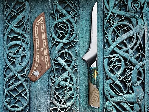 Miniatura 24 de DALSTRONG Cuchillo de filete - 6.5 pulgadas - Serie Valhalla - 9CR18MOV HC Acero - Resina Celestial y Mango de Madera - con Funda de Cuero