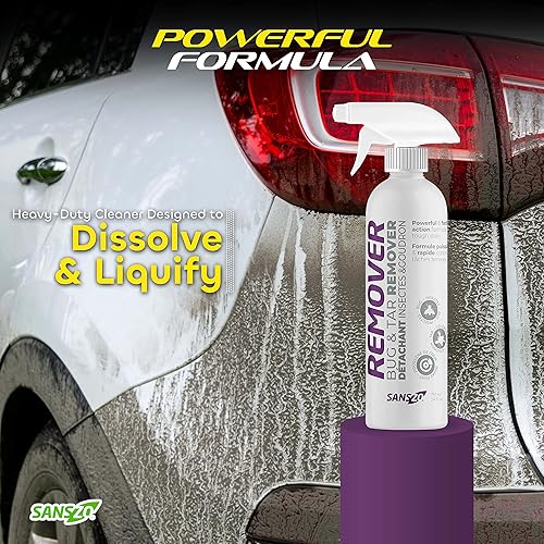 Miniatura 3 de Removedor de insectos y alquitrán, potente y de acción rápida, limpiador y desengrasante para exteriores multiusos, sin rayas, sin arañazos, 24