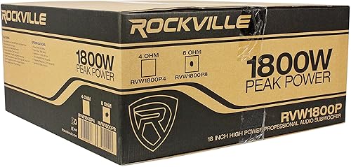 Miniatura 5 de Rockville RVW1800P8 Subwoofer para DJ sin procesar de 1800 W, 18 pulgadas, 8 ohmios, manejo de alta potencia, respuesta de graves profundos,