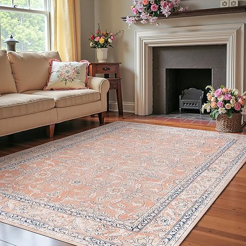 Vista 120 de jinchan Alfombra de pasillo lavable de 2 x 10 pulgadas, estilo vintage, envejecida, para interiores, delgada, tradicional, con estampado floral