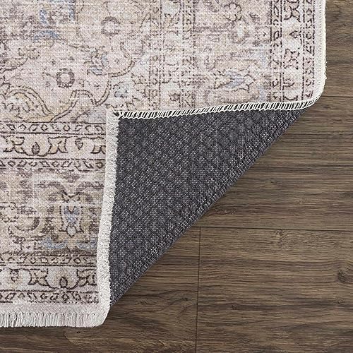 Miniatura 8 de Hauteloom Holli Collection Antebi - Alfombra oriental lavable a máquina, para sala de estar, cocina, dormitorio, comedor, estilo bohemio envejecido,