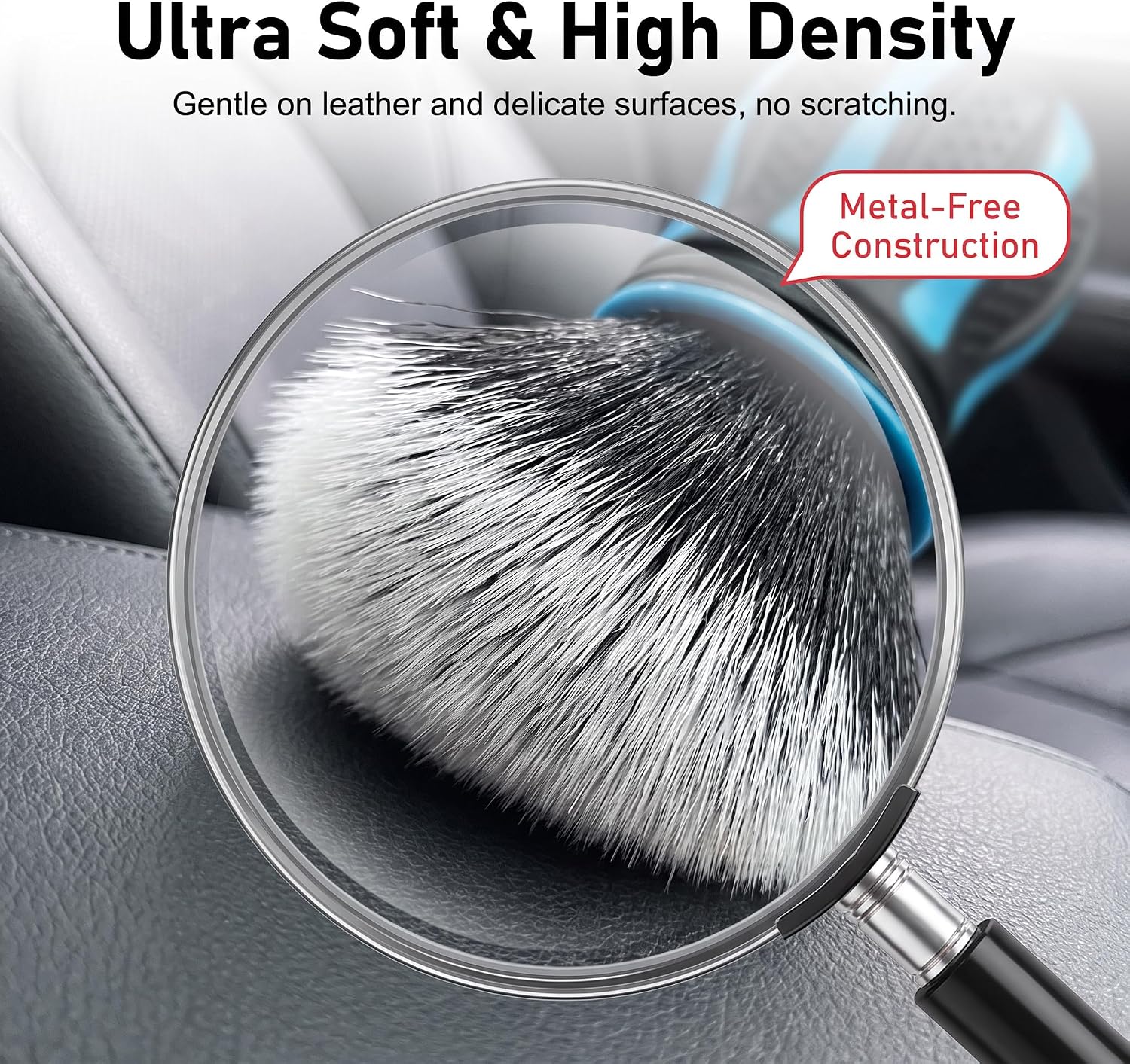 1 PC Car Detailing Brush, Ultra Soft Car Interior Cleaning Brush with Storage Rack, Universal Carss Beauty Tool Detailing Brush, for Most Vehicles (Blue) image 3