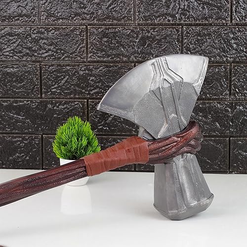 Vista 8 de Vengadores Thor Mjolnir Martillo Stormbreaker Axe Props Réplica Cosplay Acción Superhéroes Armas Disfraz Dressup Juego de simulación