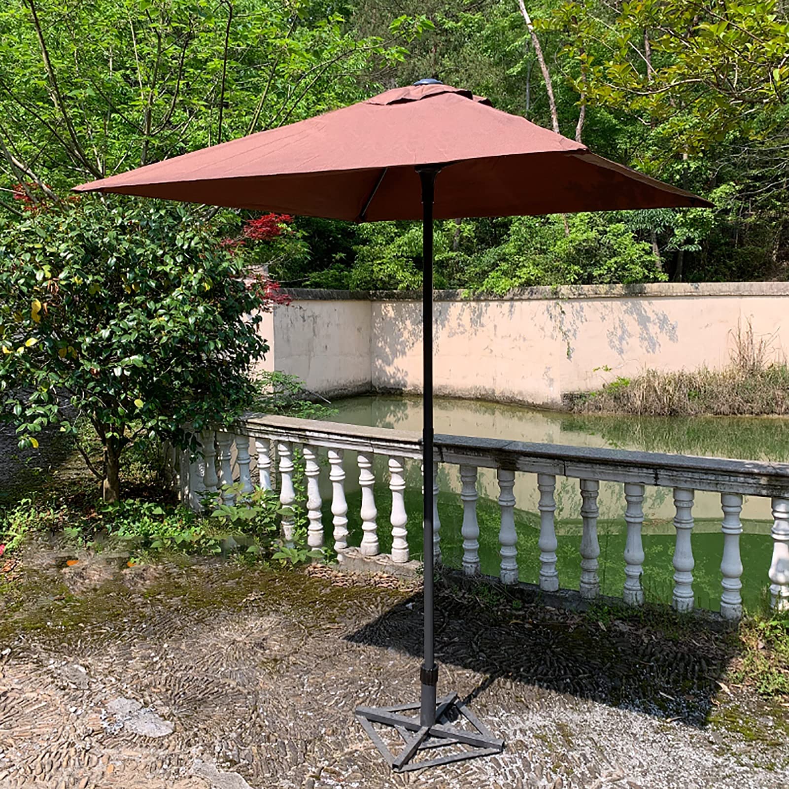 Ogród 1,5 m klosz kwadratowy parasol trawnik basen grill bar na zewnątrz patio zachodnia restauracja parasol z trwałymi metalowymi żebrami, a, A
