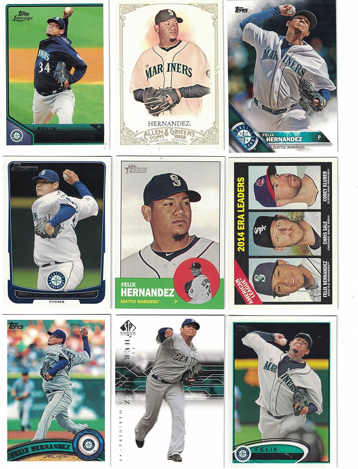 Felix Hernandez / 100 Different Baseball Cards Featuring Felix Hernandez