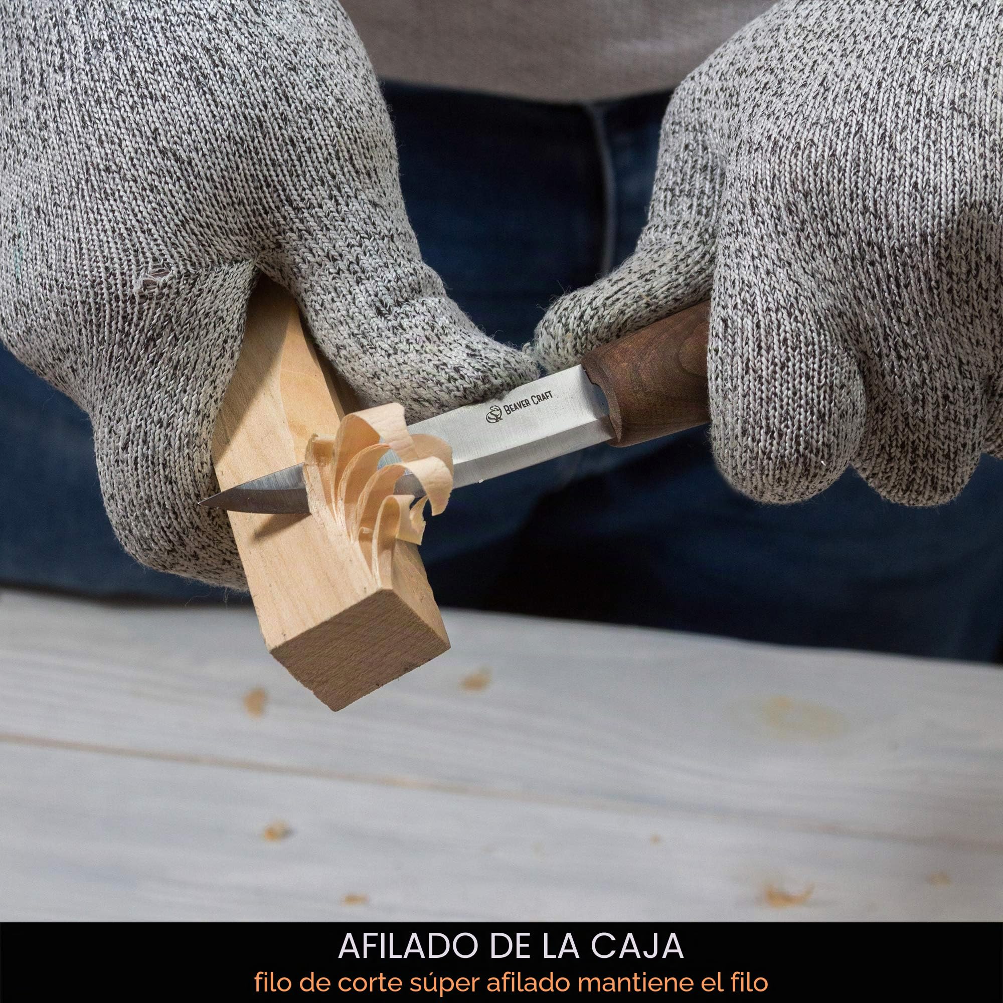 BeaverCraft, Juego de Herramientas de Tallado de Madera de Lujo S19x, Juego de Cuchillos para Tallar Madera con Afilador de Cuero y un Compuesto para Pulir en una Bolsa de Herramientas de Cuero