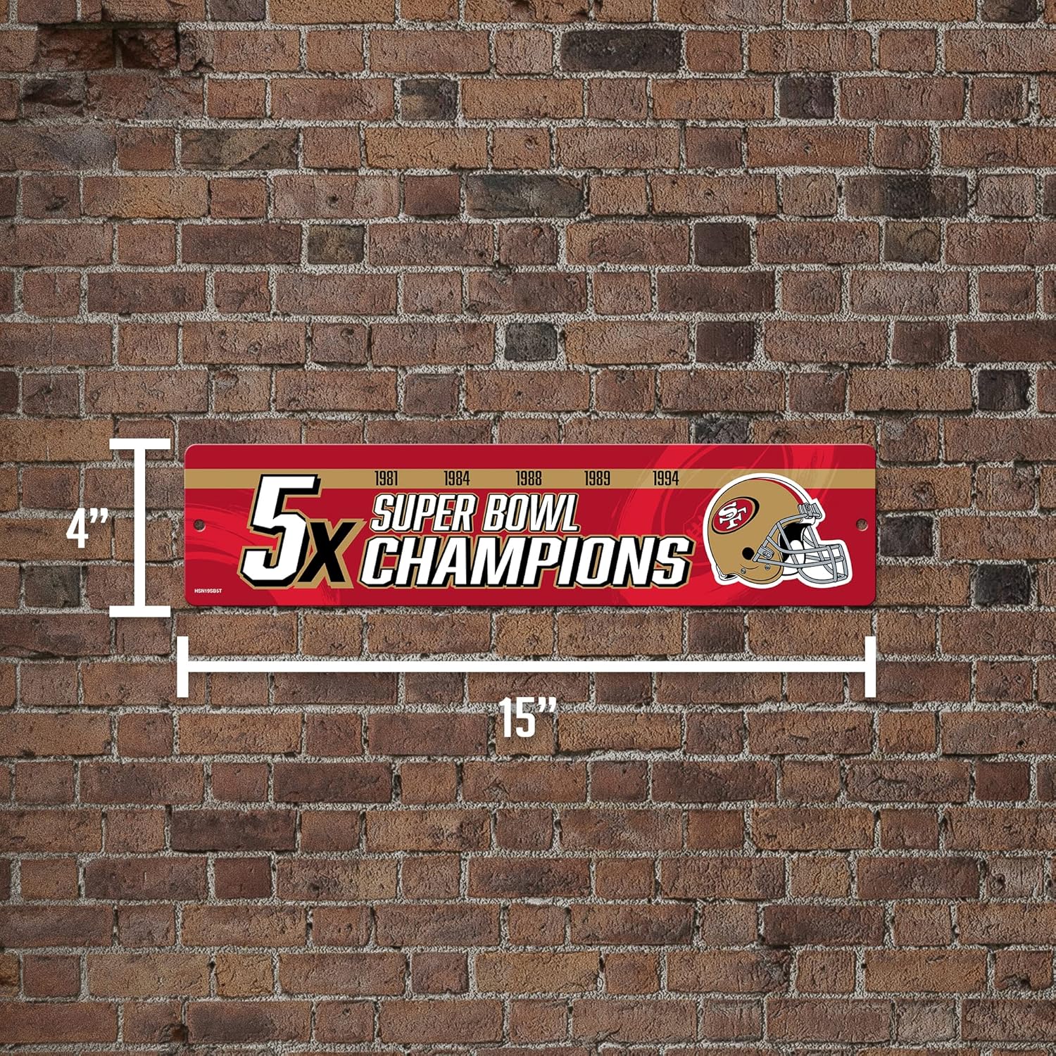 NFL Rico Industries Plastic Street Sign Plastic 4" x 16" Street Sign - Image 6