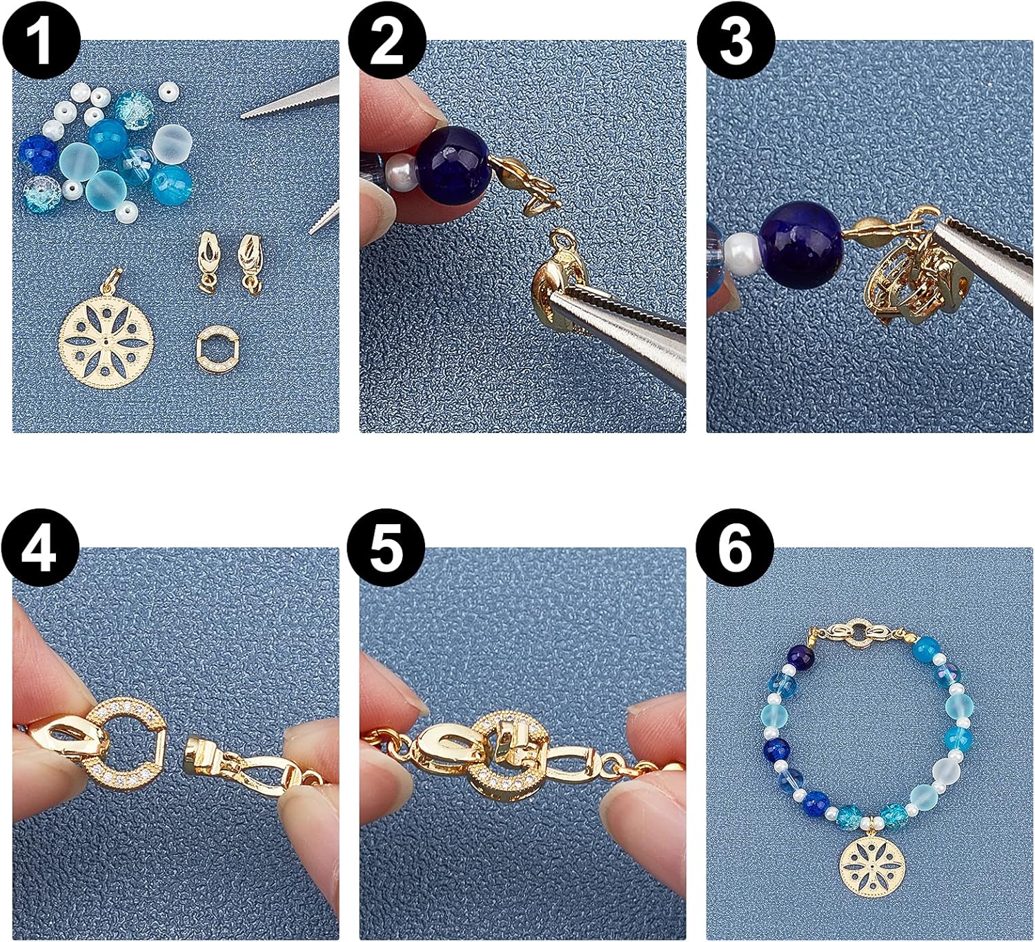 CHGCRAFT 5 Set 25mm Brass Micro Pave Cubic Zirconia Fold Over Clasps Oval Shaped Long-Lasting Mixed Color Clasps for Bracelet Necklace Anklets Jewelry Making Pendant Connector - Image 7