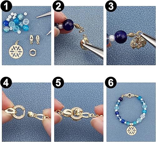 Miniatura 7 de CHGCRAFT Juego de 5 cierres plegables de latón de 0.984 in con circonita cúbica ovalada de larga duración para pulseras, collares, tobilleras,