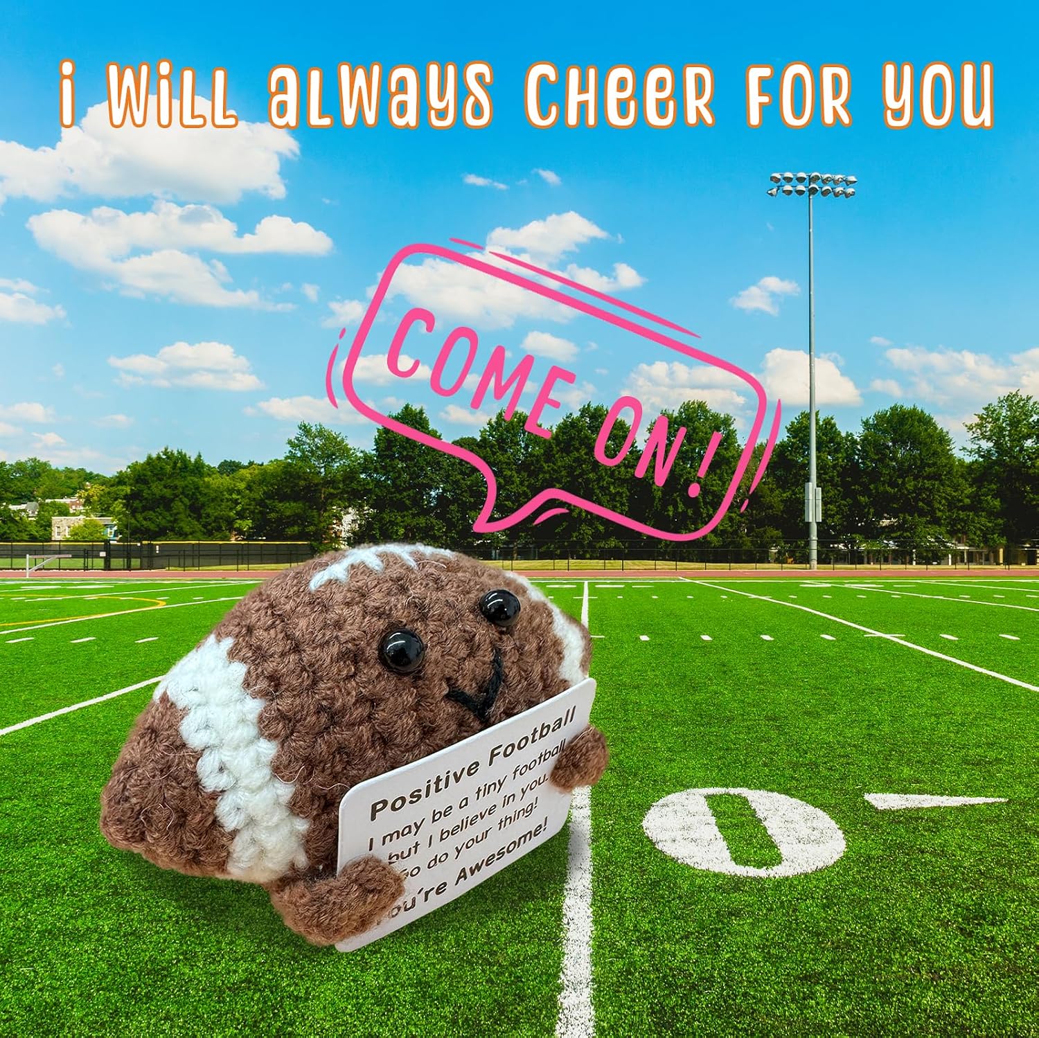 Funny Crochet Mini Football Gift for Football Lovers,Birthday Gifts for Men Women Footballs Players Emotional Support Crochet